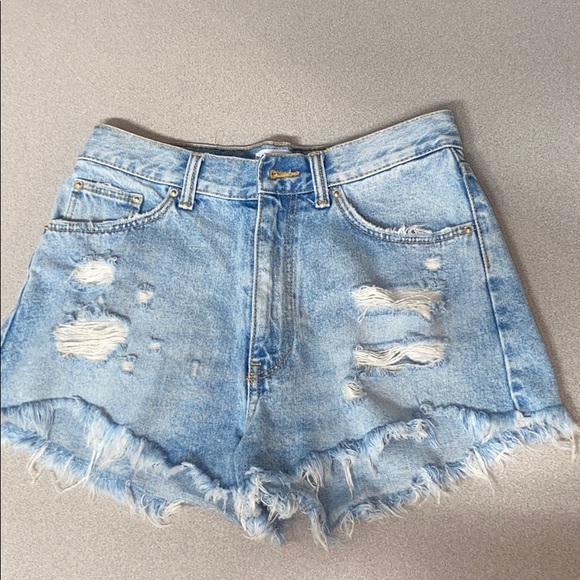 Zara Pants - Zara Light Blue Ripped Jean Shorts